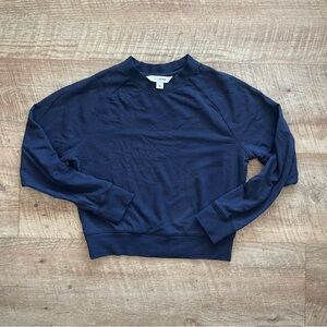 Madewell Navy Ribbed Crew Sweatshirt